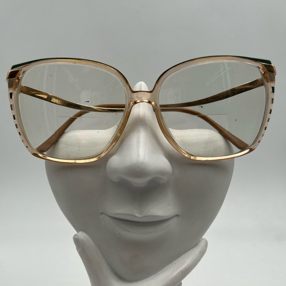 Vintage Logo Paris Green Gold Oval Sunglasses Frames - Picture 1 of 4